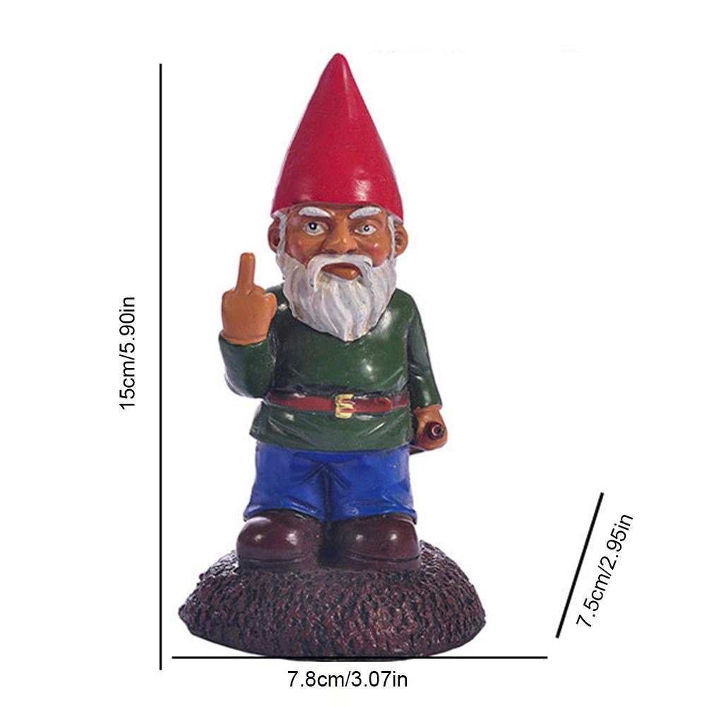 Micro Middle Finger Gnome Statue 3D Drunk Gnome Statue Mini Resin Doll Garden Decoration Resin Garden Figurines Garden Gnomes