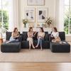 Modular U-Shaped Sofa with 2 Chaise Longues, Corduroy Sofa Bed with High-Density Foam and Spring Cushioning, Dark Grey