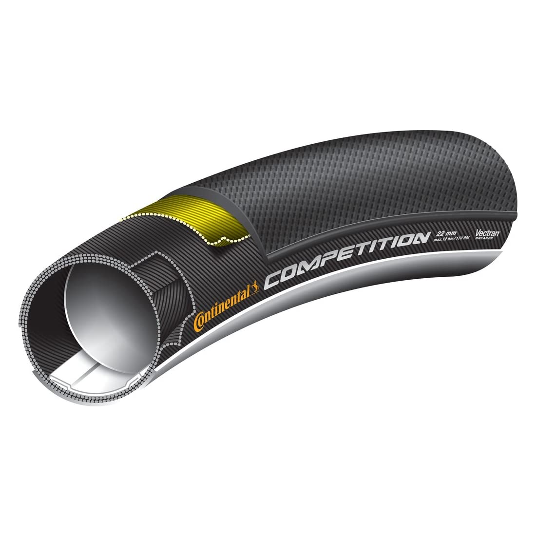 

Continental Competition x 22mm Tubular Tire 28 Black-Black (1 tire) чёрный