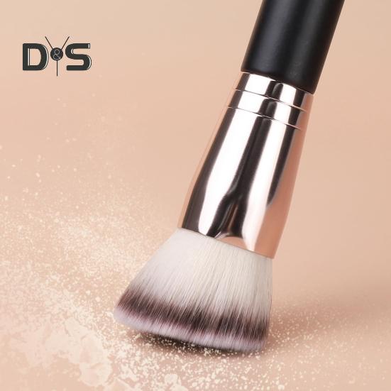 Doppelköpfiger Make-up-Pinsel, professionell, schräg, flache Oberseite, synthetische Kabuki-Grundlage, loses Puder, Rouge, Lidschatten, Kontur, Concealer, Mischkosmetik