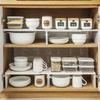 Retractable Kitchen Storage Rack Layered Storage Rack for Dishes and Bowls Countertop Inner Partition Rack for Cabinets, Layered Rack for Seasonings