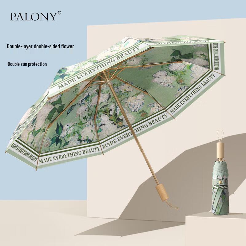 PALONY Двухслойный складной зонт от солнца/дождя с цветочным принтом