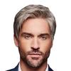Men's Short Wig, Silver Gray Synthetic Hairpiece for Daily & Formal Wear
