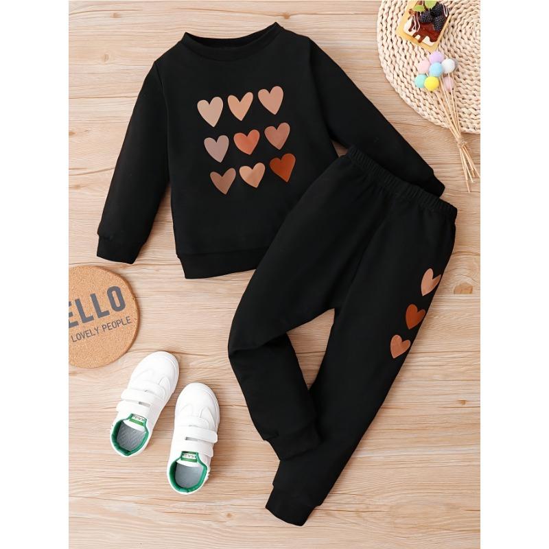 

Girls Sweatshirt Set Spring and Autumn 2024 New Spring Casual Baby Fashionable Foreign Style Sports Children s Spring Two-piece Set 2 - 3Y чёрный