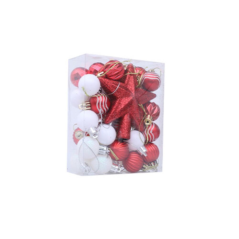 36pcs Glitter Christmas Baubles Plastic Christmas Tree Topper Xmas Tree Hanging Ball  Holiday Party
