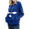 Women's Fashion Casual Top Solid Color Long Sleeve Pet Pocket Hoodie Sweatshirt