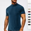 Weiches T-Shirt für Herren, kurzärmelig, Basic-Rollkragenpullover, schmale Passform, Unterhemd, Pullover, solide Oberteile, sportliche Workout-T-Shirts für Männer, Sommer-Feuchtigkeitsableitendes T-Shirt