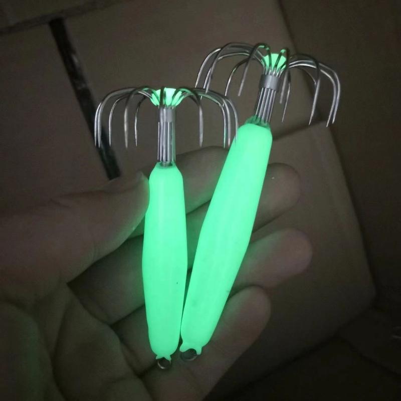 5pcs 12g 16g 25g 35g Stainless Steel Luminous Squid Hook 12 Needles Umbrella Octopus Fishhook