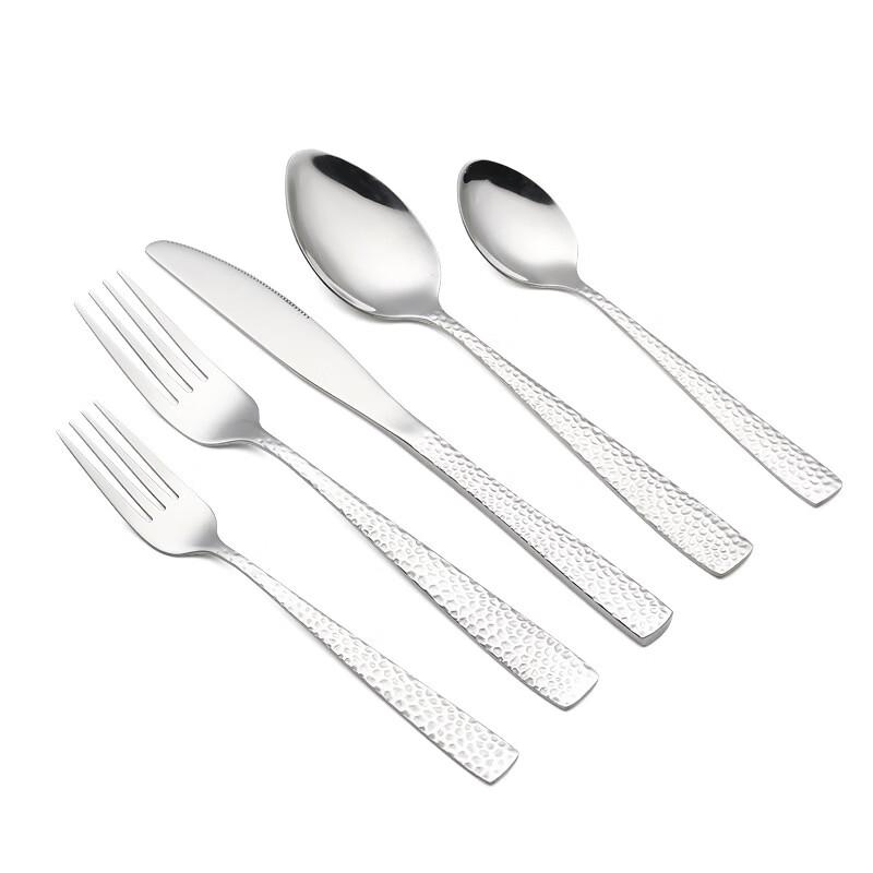 Ru Han Hammered Stainless Steel Dinner Fork Set (5-Piece)