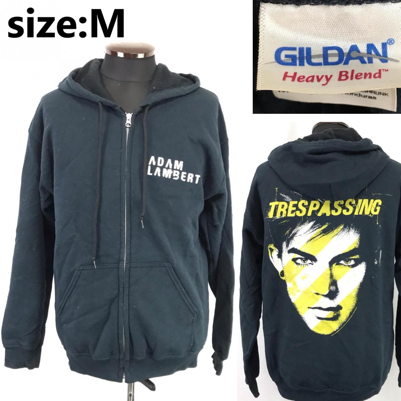 

GILDAN ADAM LAMBERT TRESPASSING Sweat Hoodie [Men’s M / Navy] Zip-Up QUEEN(USED)