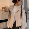 Women's Casual Stand Collar Jacket - Lightweight Solid Color for Spring/Autumn