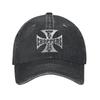 Personalized West Coast Iron Cross Choppers Washed Denim Cap Casual Baseball Caps Adjustable Hat Summer Unisex Baseball Hats