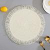 Round Braided Placemat with Tassel Bowl Mat Kitchen Accessories Heat Resistant Place Mat  Home