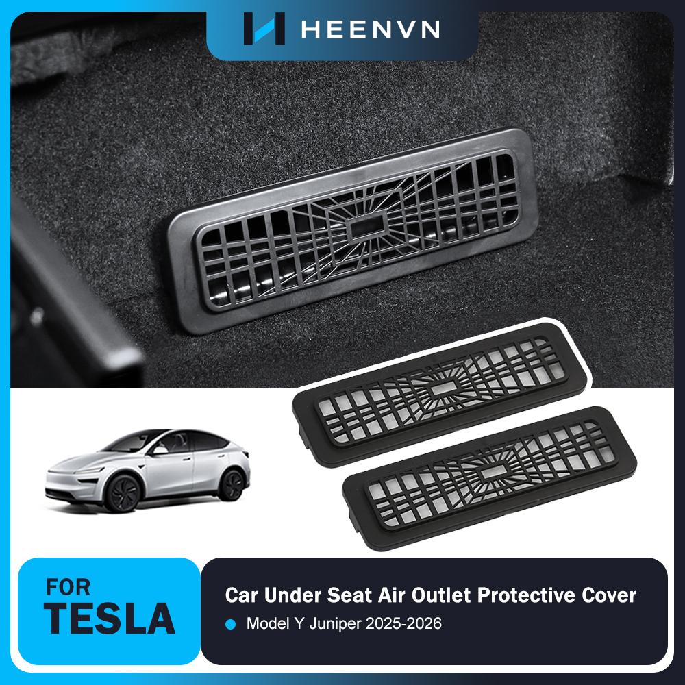 Heenvn For Tesla Model Y Juniper/Launch 2025 2026 Car Under Seat Air Outlet Protective Cover ABS Anti-blocking Air Vent Grille