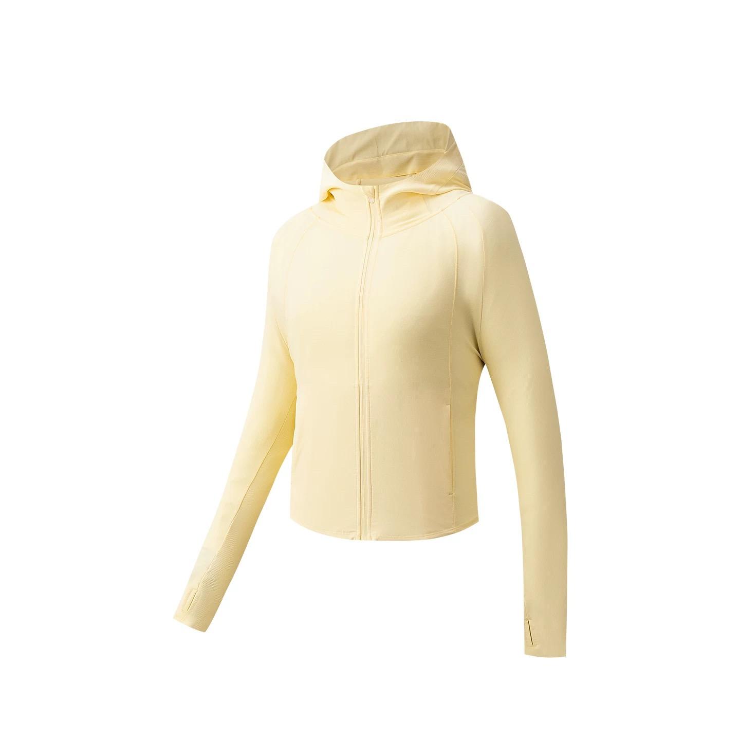 Anta Light Shield Comfortable Simple Breathable Hooded Versatile Casual Slim Fit Sun Protection Jacket Women jackets Banana-Yellow 162627709-7 S