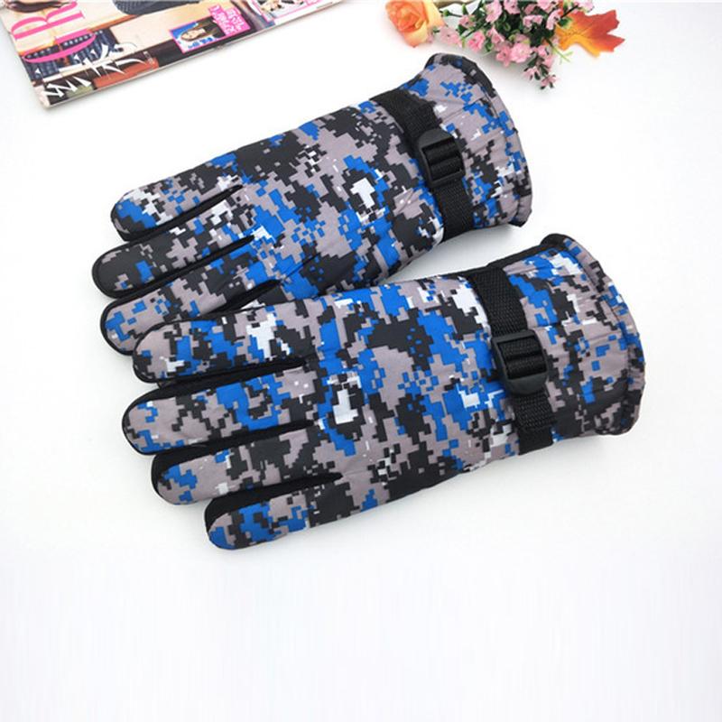 Mens Winter Touch Screen Cycling Windproof Gloves Plush and Thickened Cold and Warm Gloves Ski Camouflage Gloves