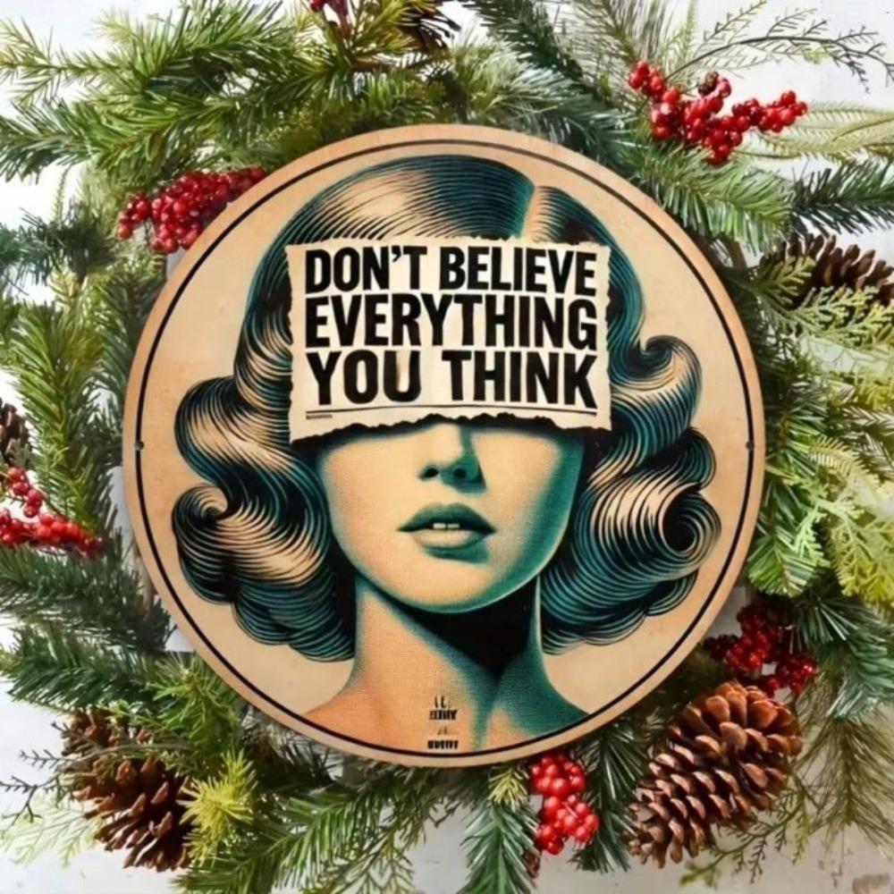 Vintage Brass Metal Wall Art Sign Quote Room Decor Home Office Gift
