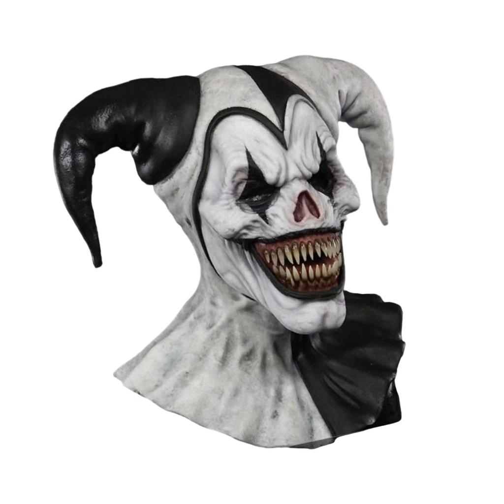 Masque de Clown Amusant Trous pour les Yeux Ajustables pour Fêtes d'Halloween Cosplay et Farces Accessoire de Costume en Latex pour Adulte