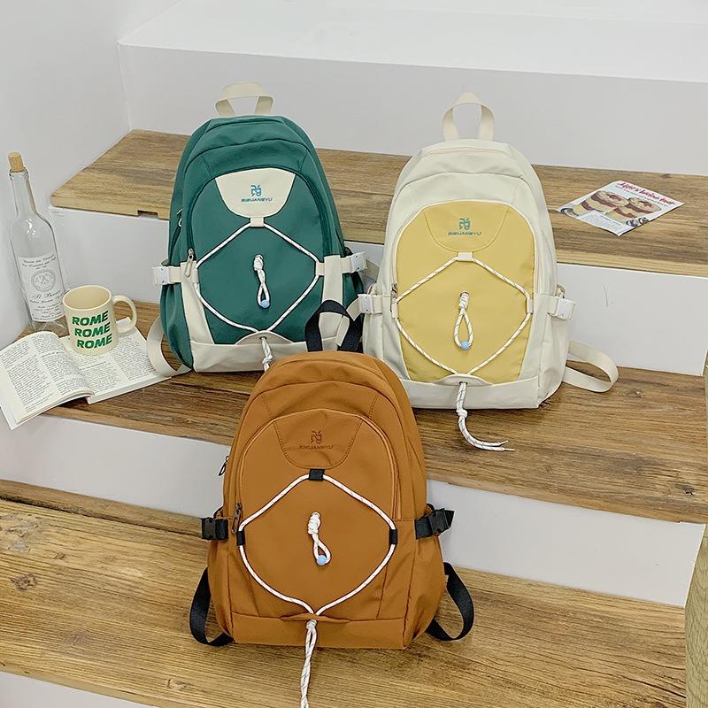 School bag Large capacity high school backpack Casual and lightweight school bag New travel contrasting color backpack