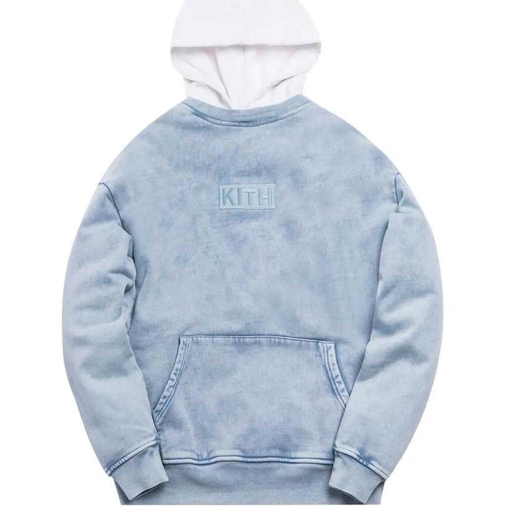 Kith Two Tone Indigo Hoodie Light Indigo Unisex Tops Blue KH2322-402