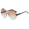Non-polarized Fashion Rimless Irregular Edge Trimming Cute Flower Cartoon Sunglasses Men Women Outdoors Party Sunscreen Eyeglasses