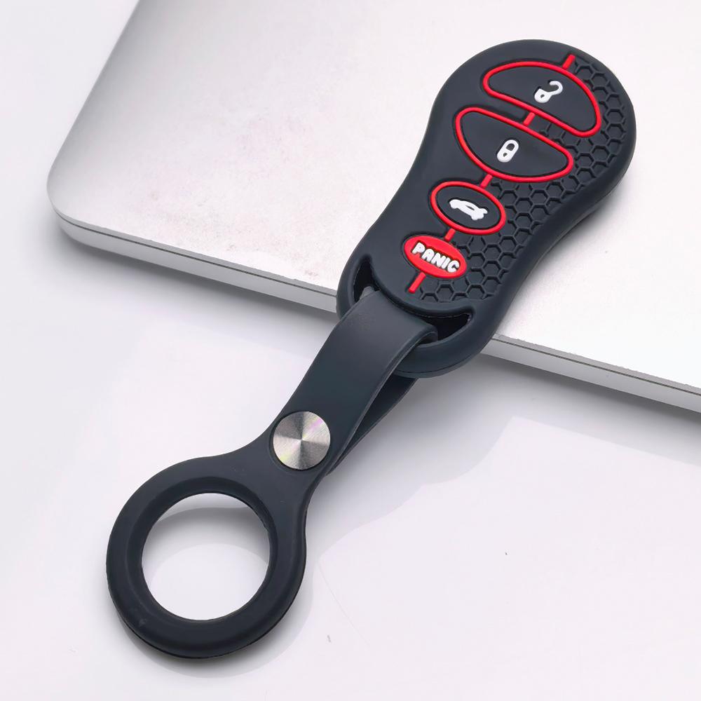 Key Fob Cover for Jeep Cherokee Charger Challenger Durango Grand Commander Magnum 300 with Keychain Anti-Scratch Surface Shockproof Structure