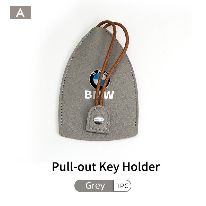 KHQB5 For BMW Leather Car Key Protective Case Keychain Storage Bag Coin Purse Accessories E87 E70 E91 E30 G20 E92 E93 E60 E46 E90 G30