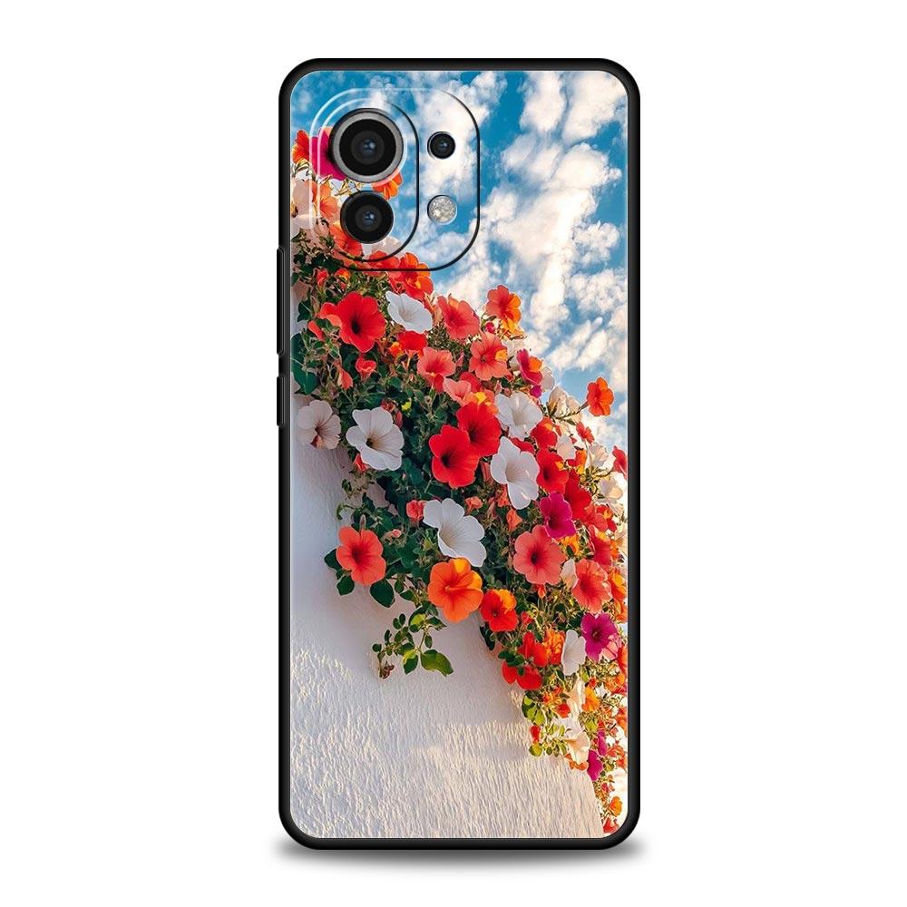 Phone Case For Xiaomi Mi 15 14 13 12 11 Lite 14T 13T 12T 11T Pro Poco X7 X6 X5 X3 Pro F6 F5 F4 Cover Soft Pale Little Flower