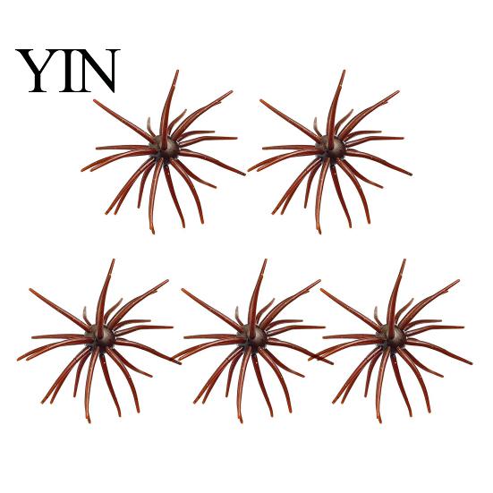 Freshwater Fish Lures 5Pcs Bionic Sea Urchin Lure, 4cm/0.5g, 7cm/1.6g, 9cm/2.8g, 11cm/8.7g Floating Soft Baits Set Artificial Bait, Fuzzy Lure