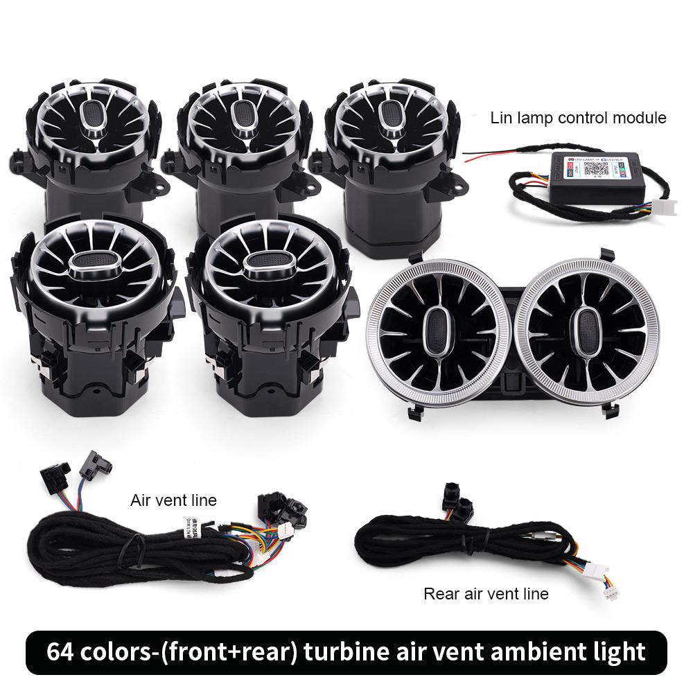Led Car Air Vents Turbine 64 Colours Ambient Lights App Controls for Mercedes Nenz A-Class/ClA W177 W118 C118 2019 2020 2025-25