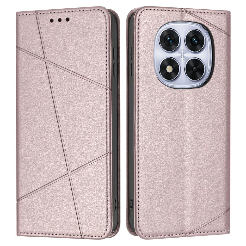 Peněženkové pouzdro pro Xiaomi Redmi Note 14 Pro+ 5G/14 Pro 5G/14 Pro 4G/Poco X7 5G Kožený kryt na telefon se stojánkem s potiskem linek a zápěstním poutkem