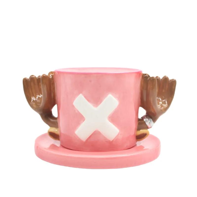 Anime One Piece Cosplay Ceramics Mug Water Cup Creative Luffy Ace Sabo Three Brothers Hat Shaped Coffee Milk Cup Ornament Gifts