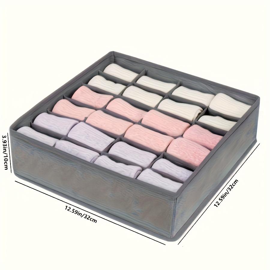 

1pc Underwear storage box,24 compartment foldable wardrobe drawer divider,suitable for socks, underwear, ties