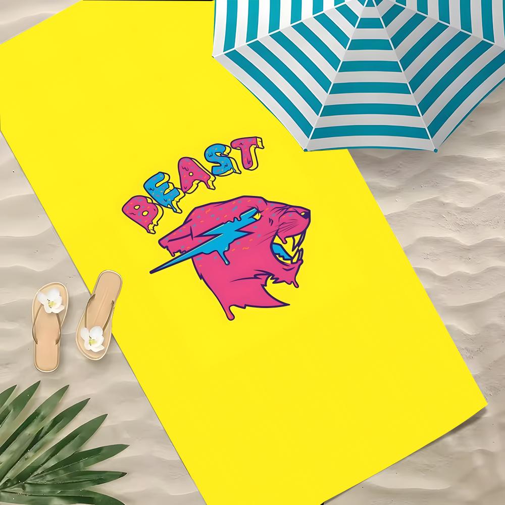 Person MrBeast Towel Polyester Beach Towel Quick Dry Sand Free Bath Towel for Summer Pool Travel Vacation