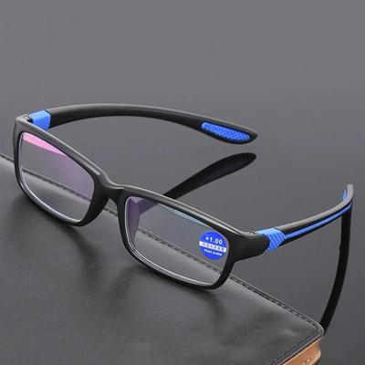 Lesebrille Herren Damen Sport Anti-Blaulicht Lesebrille Schwarz Rot Rahmen Alterssichtigkeit Brille +100 Bis +400 Brille