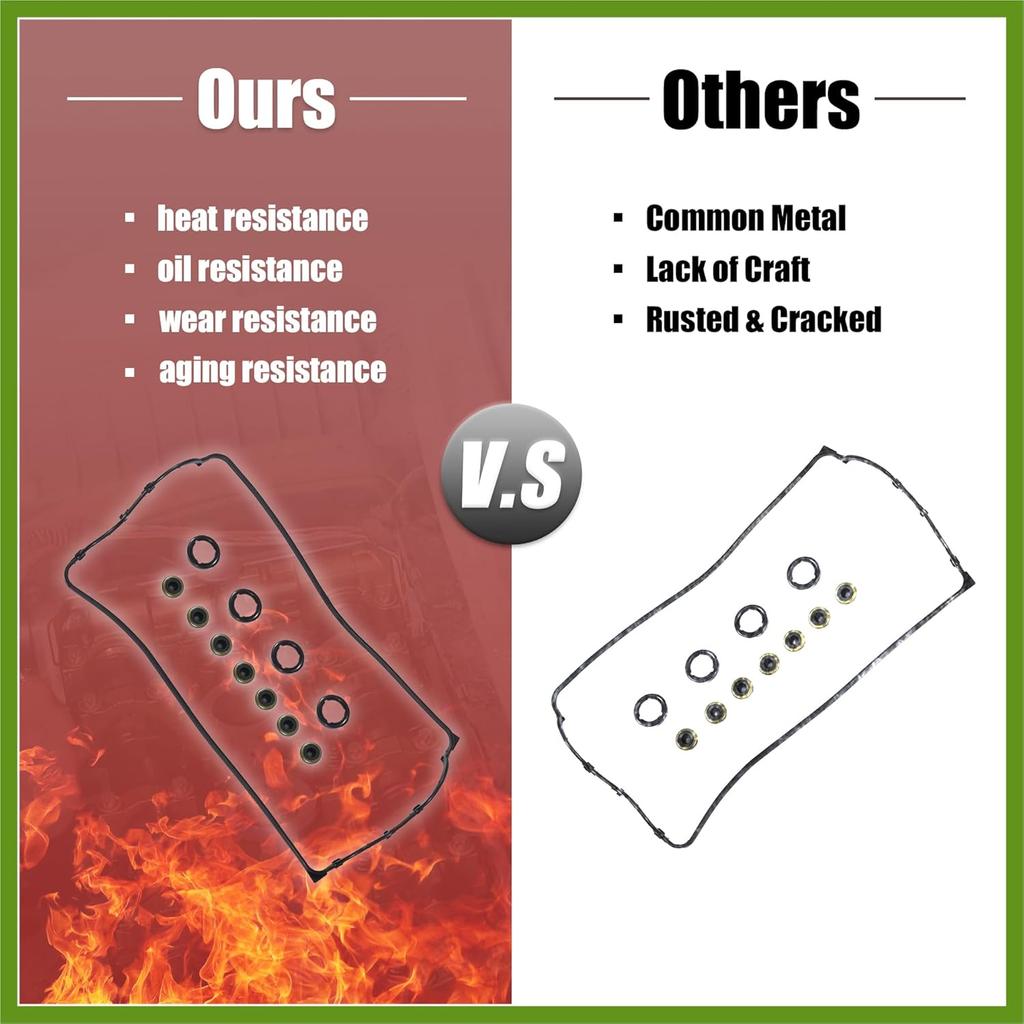 1 Set 12341-PR4-A00 Engine Valve Cover Gasket for Honda CR-V L4 2.0L 1997-2001 for Acura Integra L4 1.8L 1990-2001 Vehicle Components