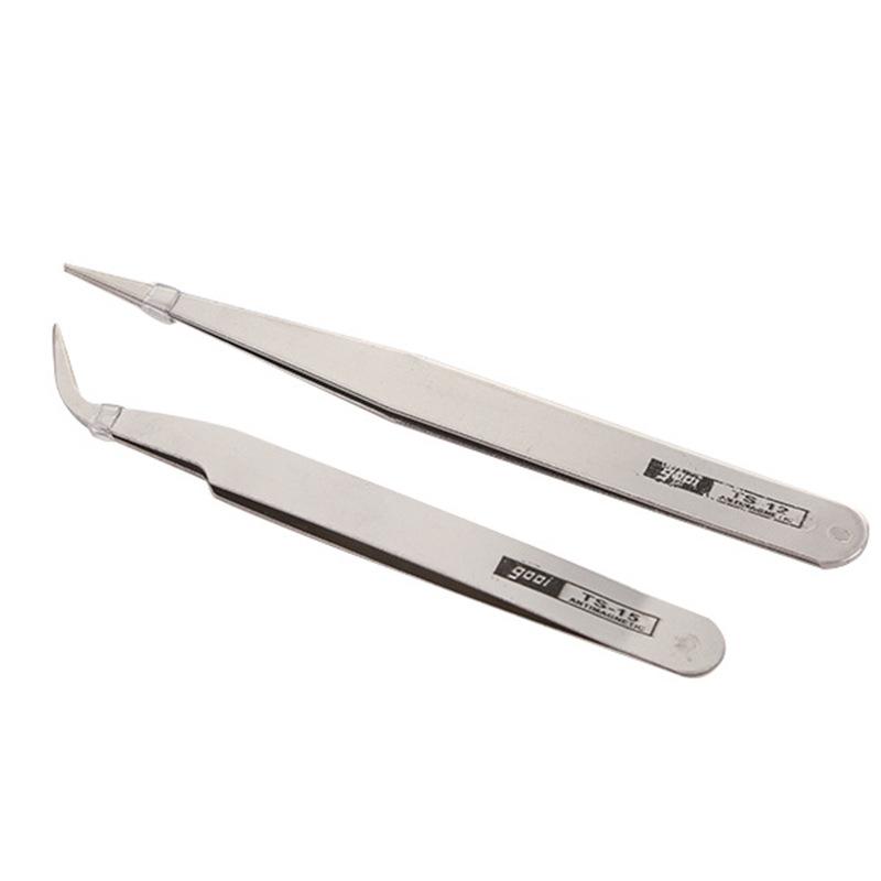 Stainless Steel Fine Pointed Tweezers Set for Nail Art, Eyebrow Shaping, and Hair Removal
