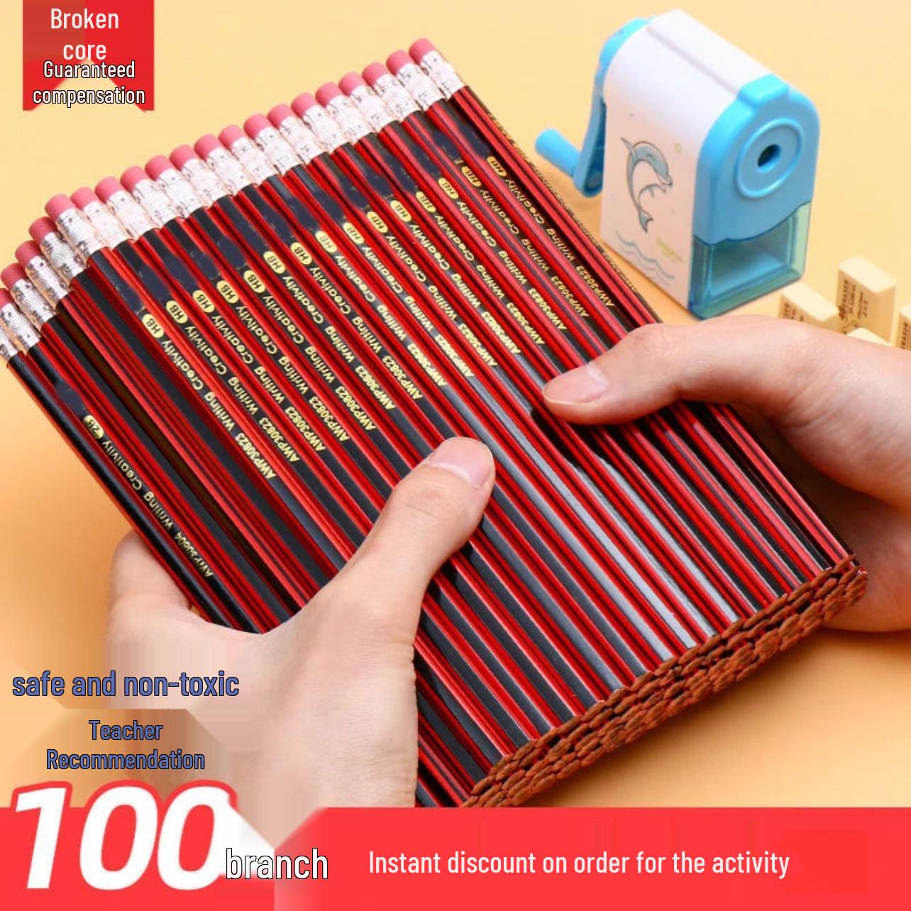 

Non-Toxic Hexagonal HB Pencil: Solid Wood for Elementary Students - Ideal for Sketching, Writing, and Drawing.