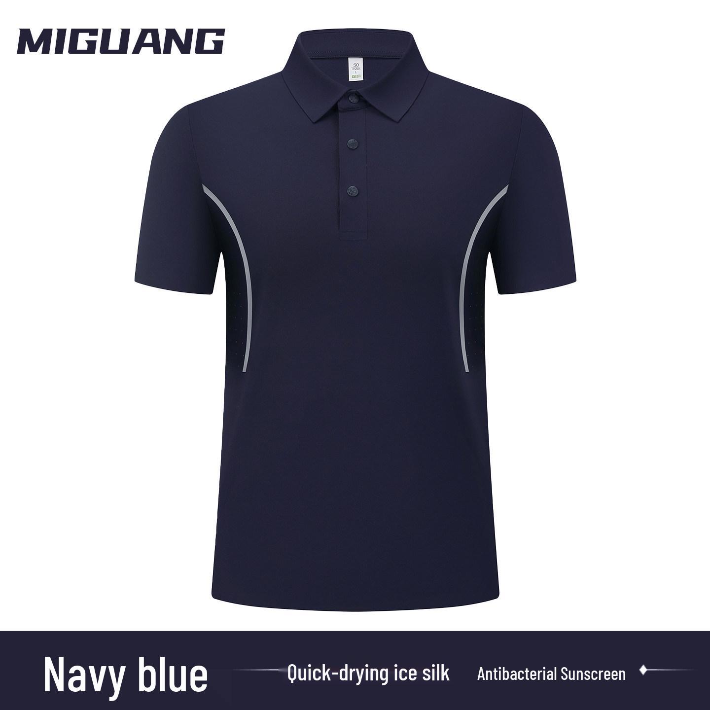 Custom Ice Silk Quick-Dry Polo Shirt with Logo | Short Sleeve Team Workwear for Summer XXXL