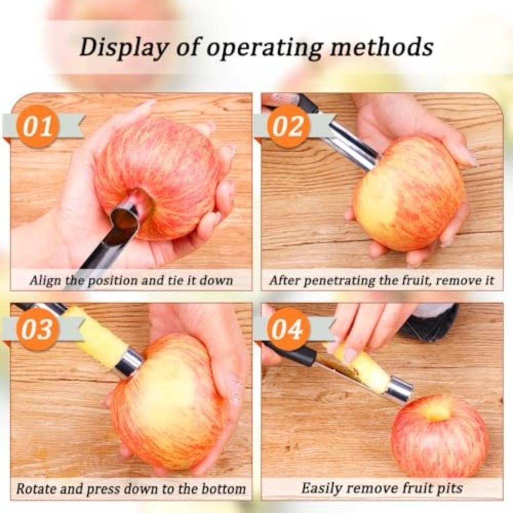 2pcs Stainless Steel Fruit Corer Plastic Handle Core Remover Tool Fruit Core Remover  Kitchen