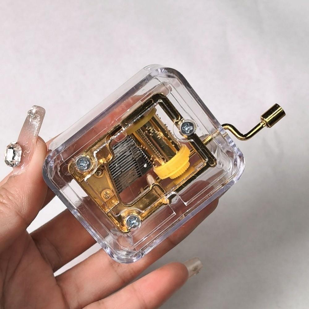 Plastic Music Bell Gold-Plated Music Box Movement Creative Hand-Cranked Music Box  Graduation Gift