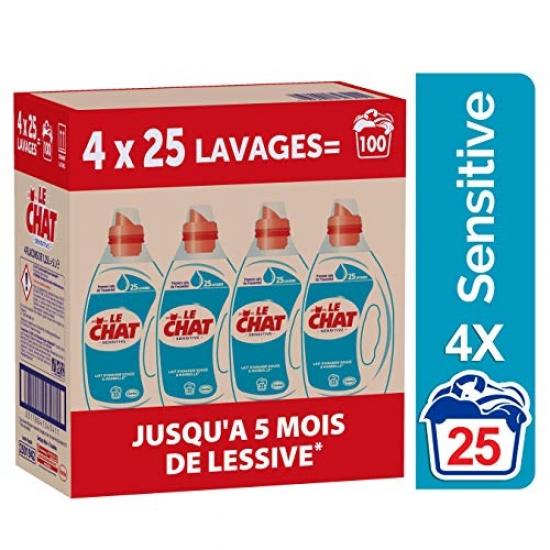 Buy Le Chat Sensitive Lessive Liquide Hypoallergenique 100 Lavages 4 X 1 25l Savon De Marseille Lait D Amande Douce At Affordable Prices Free Shipping Real Reviews With Photos Joom