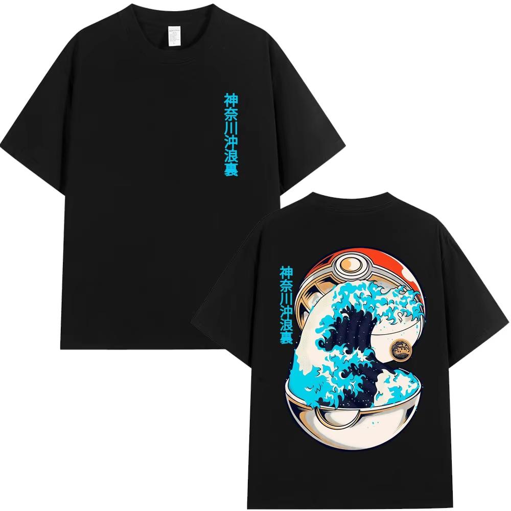 

Japanese Style Kanagawa Big Wave Graphic T Shirts Unisex Women Fashion Vintage Harajuku Tshirt pure Cotton Casual Tees Streetwear 2XL