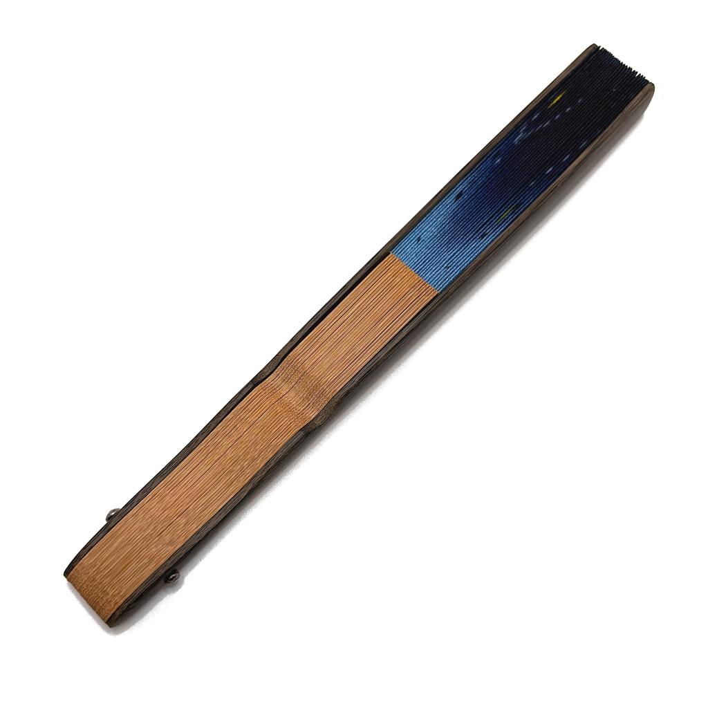 Folding Cotton Folding Firefly Navy Blue [Hanakanzashi] Men's Fan, Stylish, Business, Fan, 22cm, Design,