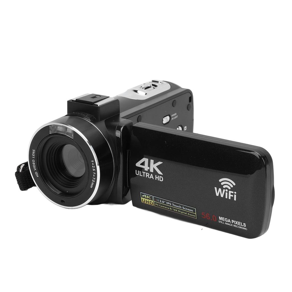 Videokamera 4K 56MP HD 18x digitální zoom 3palcová otočná dotyková obrazovka bezdrátová digitální videokamera
