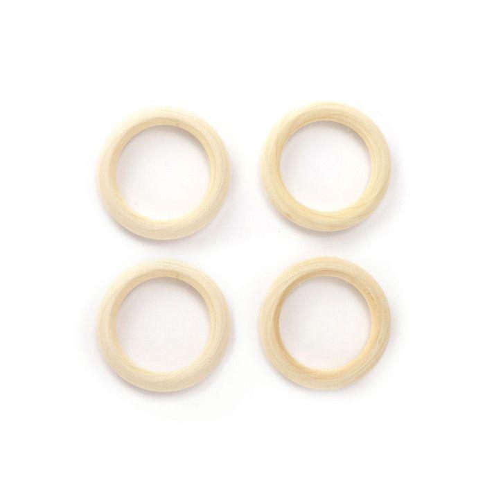 Anneaux en Bois 5,5 cm 4 pièces