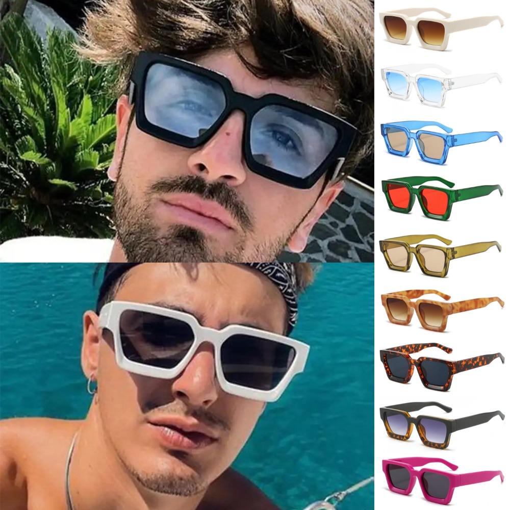 Lightweight Large Square Frame Sun Glasses Wide Legs Men UV400 Eyewear  Travel