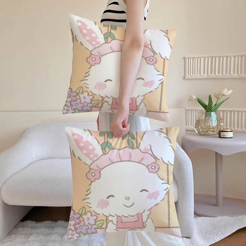 

Wish Me Mell Anti-dustmite Pillowcase Invisible zipper silky short plush Sofa cushion cover 12x12Inch