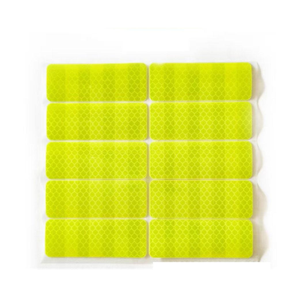 10Pcs Car Bumper Safety Warning Reflective Stickers Secure Reflector Stickers Reflective Warning Strip Tape Decals 30*80mm