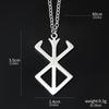 Anime Berserk Stainless steel Logo Necklace Guts Sword Logo Pendants Unisex Costume Jewelry Decoration Necklace Halloween Gift